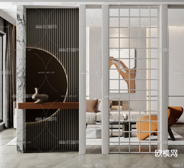 北欧屏风3d模型下载