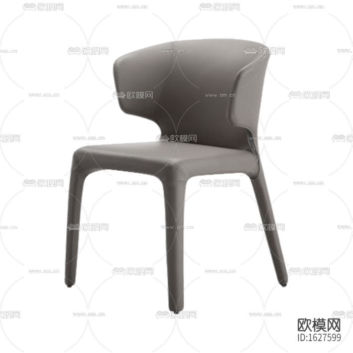 现代简约灰色皮革餐椅下载
