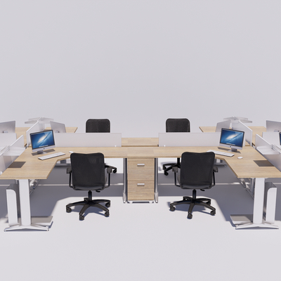  现代办公桌椅su模型 