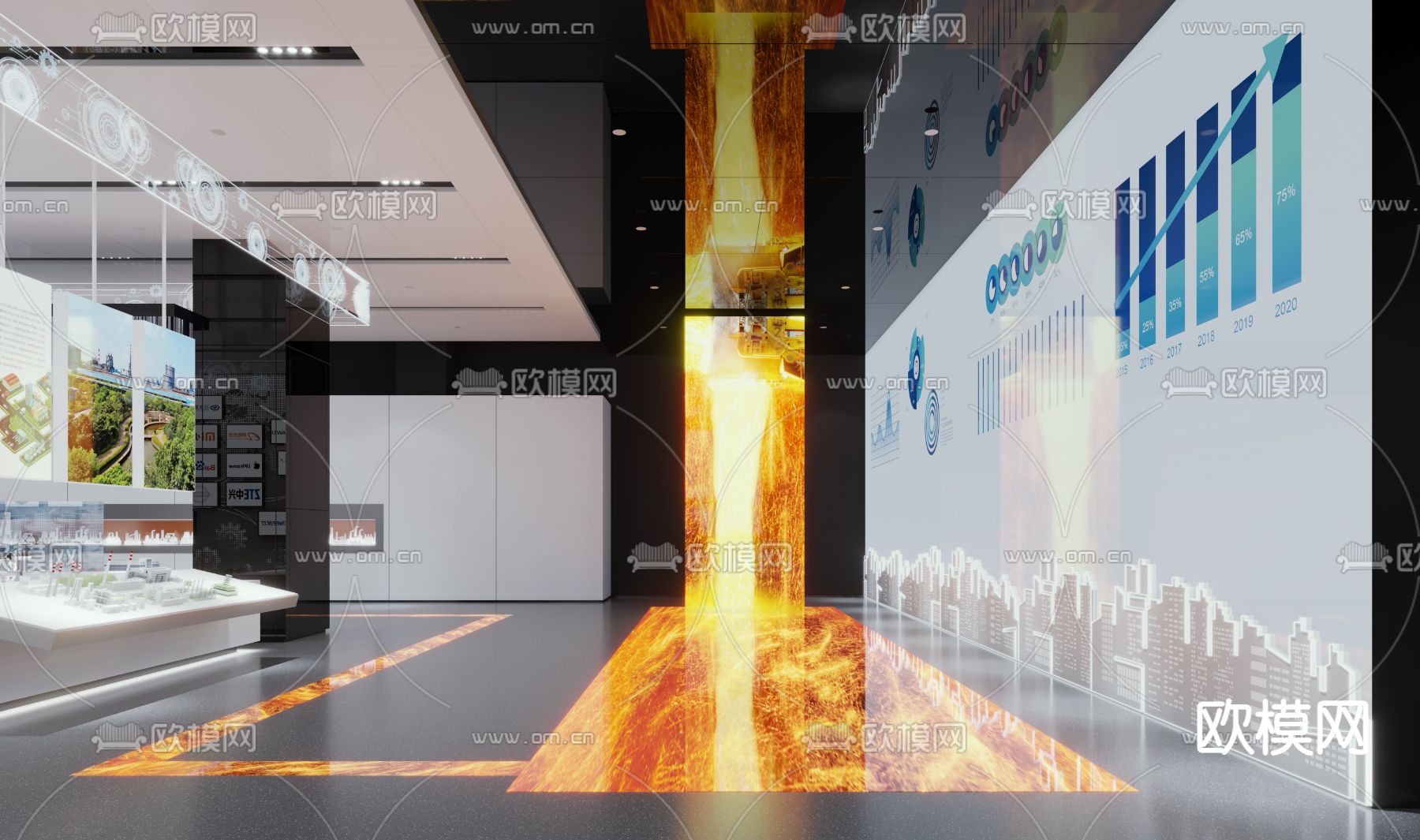 现代科技展厅3d模型
