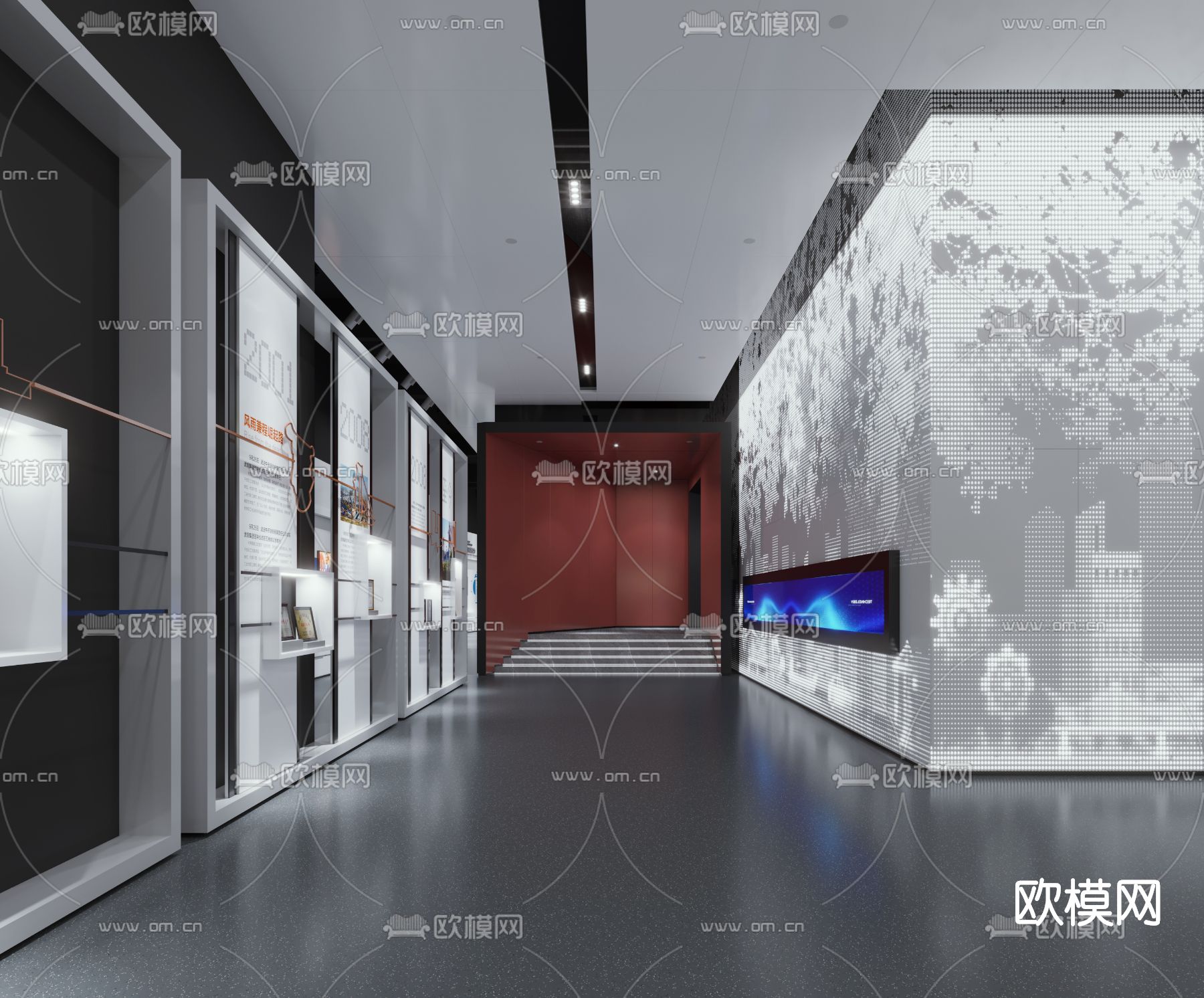 现代企业展厅3d模型