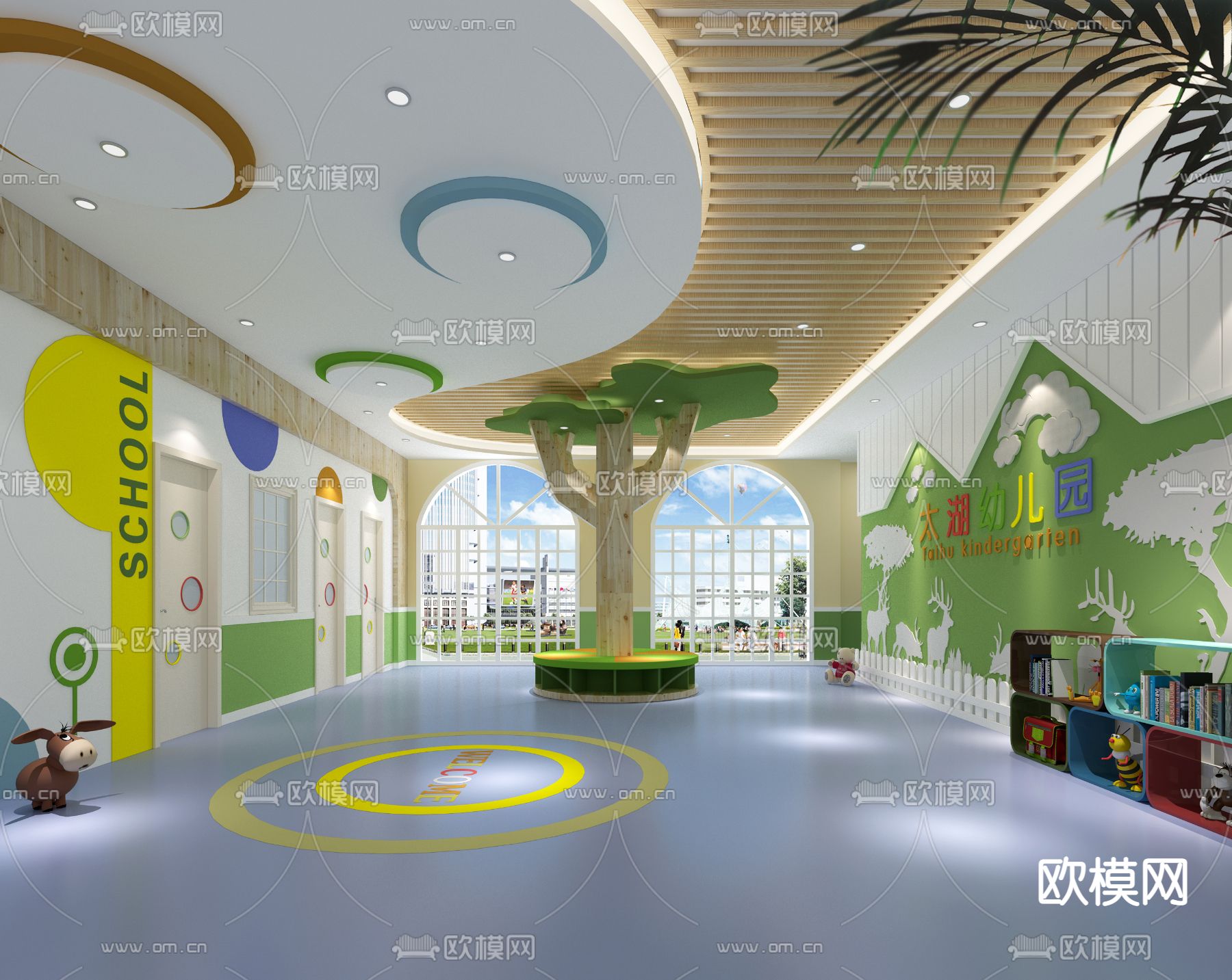 现代幼儿园大厅3d模型