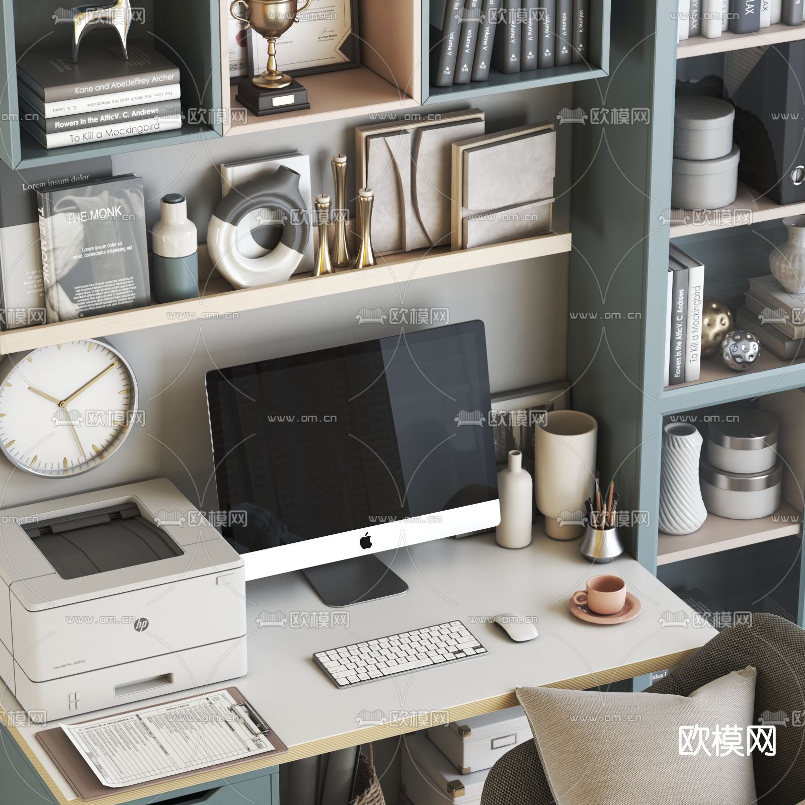现代书桌椅3d模型