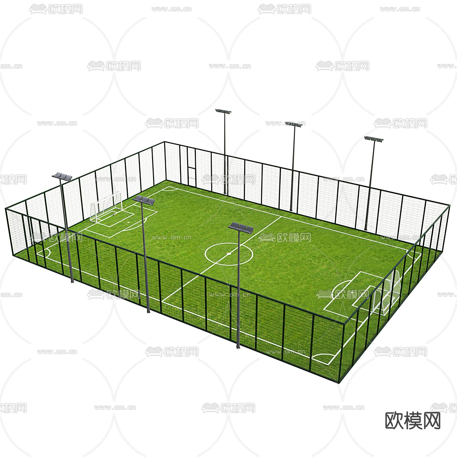 现代足球场3d模型