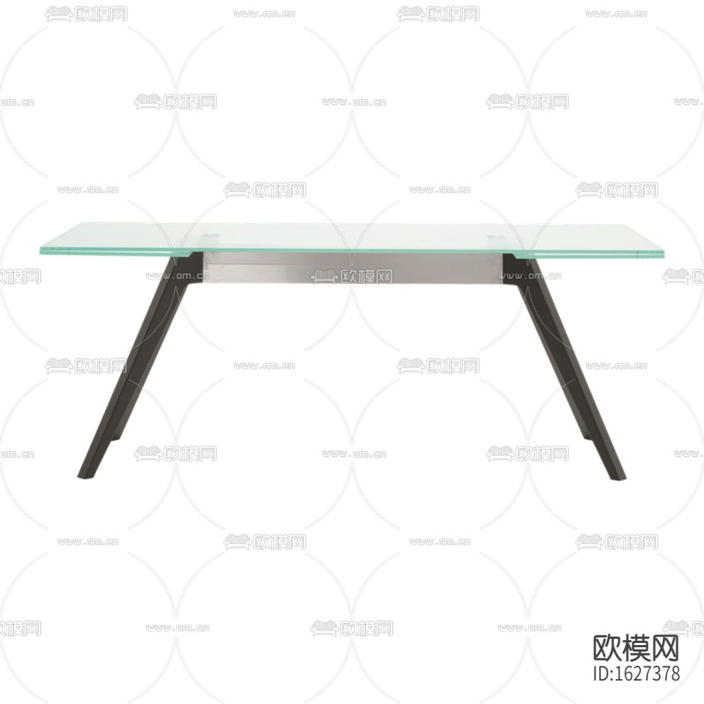 现代简约黑白色实木玻璃餐桌下载