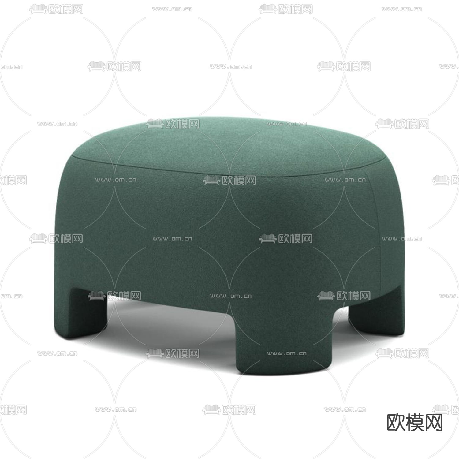 现代布艺凳子3d模型下载（渲染图2）