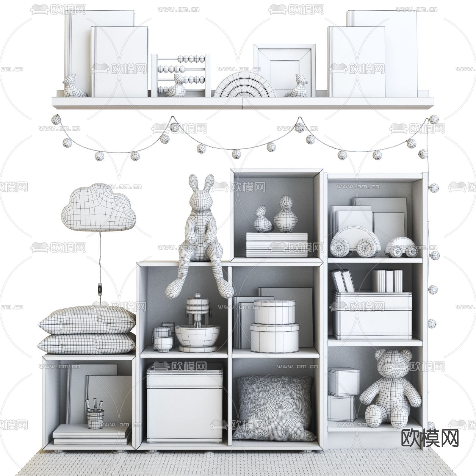 北欧儿童装饰柜家具3d模型