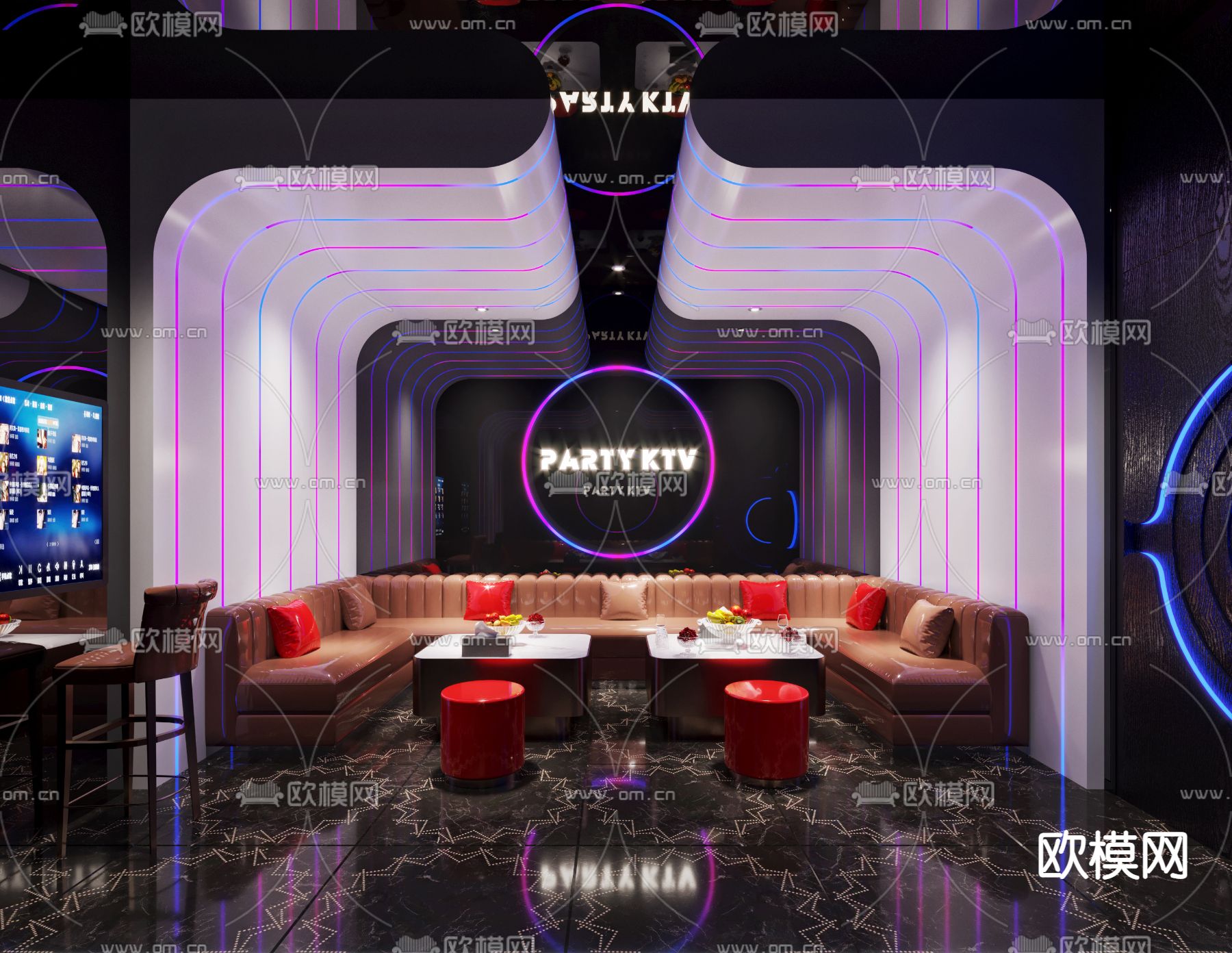现代KTV包厢3d模型下载
