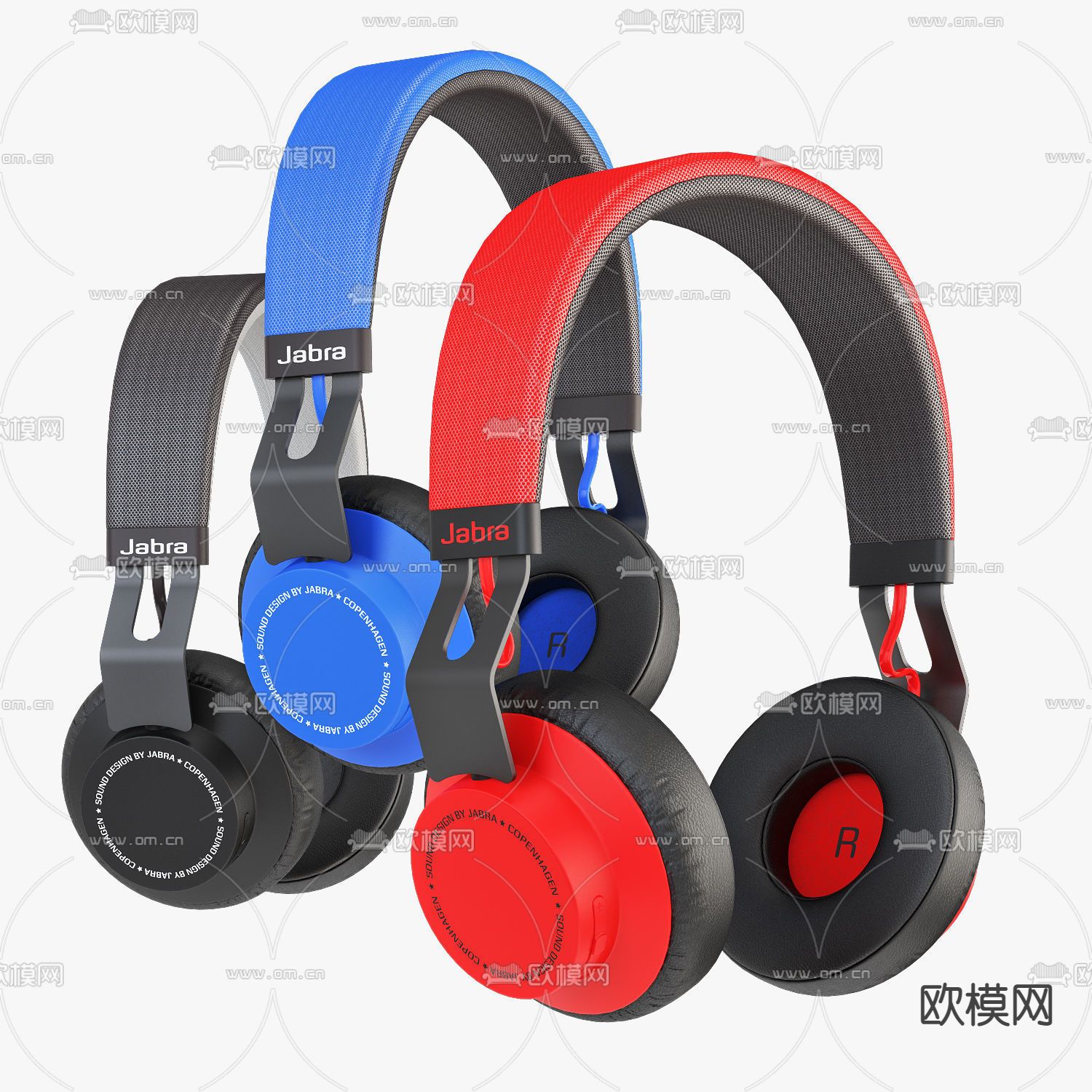 现代头戴式耳机3d模型
