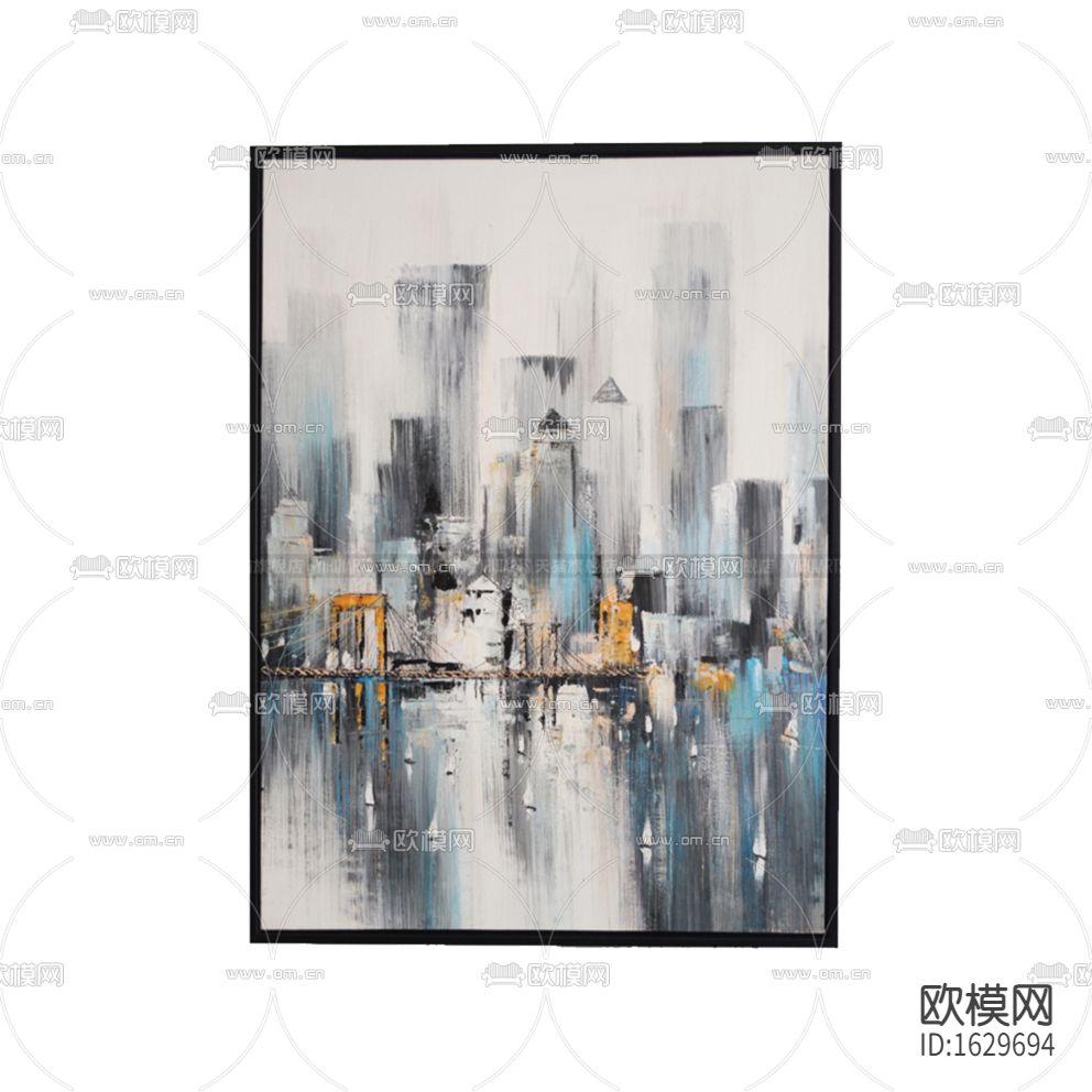 简欧创意抽象浪漫之城油画