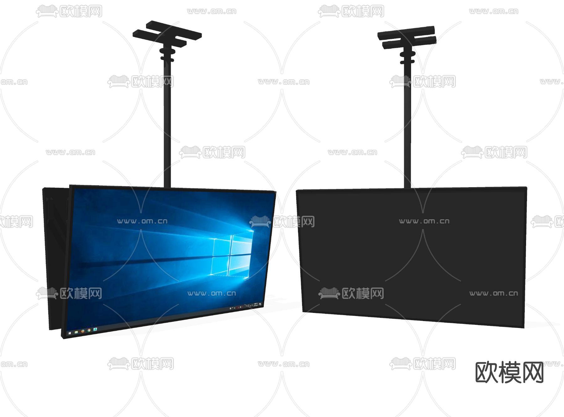 现代吊挂式显示器电视机su模型下载（渲染图2）