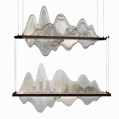  新中式山脉装饰灯su模型 