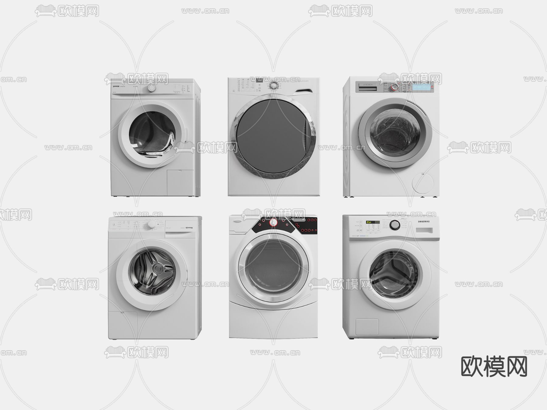 现代滚筒洗衣机3d模型下载