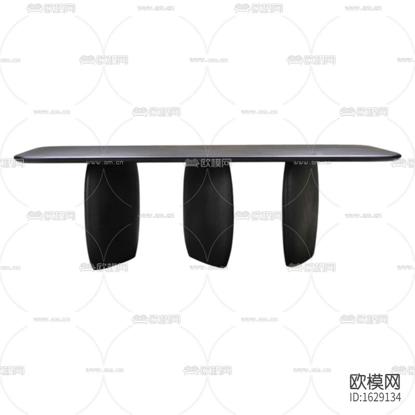 现代简约黑色实木餐桌下载