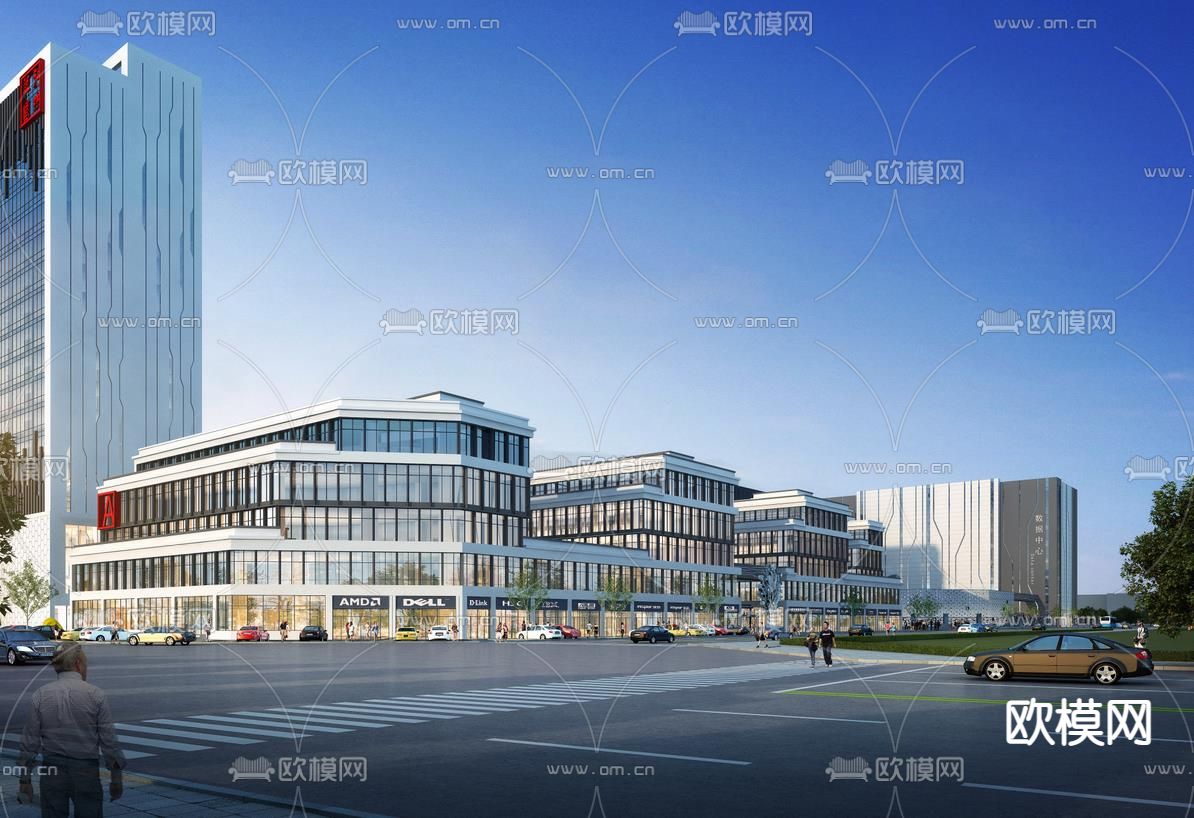 现代科技城建筑外观3d模型下载（渲染图4）