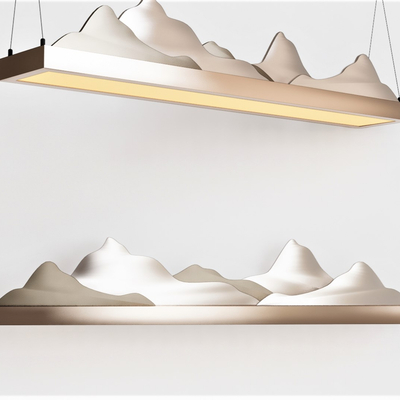  新中式山脉装饰灯su模型 