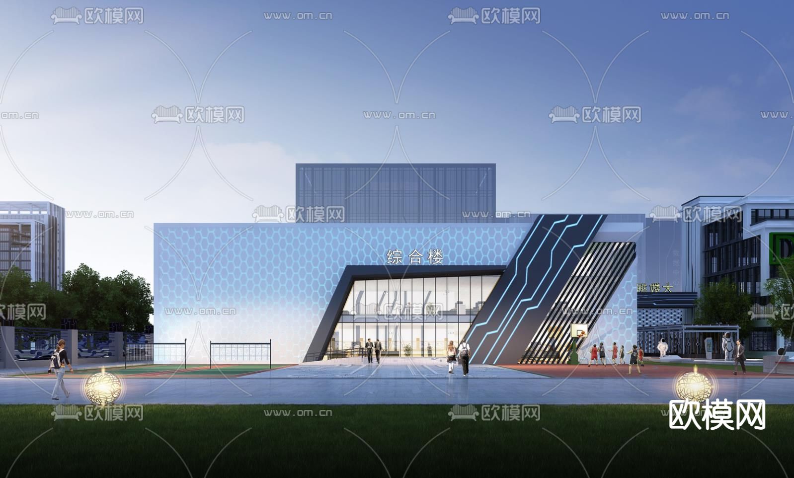 现代科技城建筑外观3d模型下载（渲染图5）