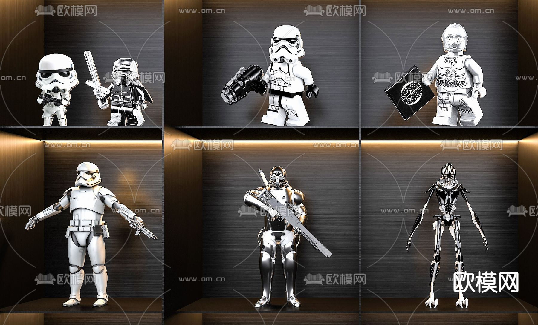 现代机器人手办玩具3d模型