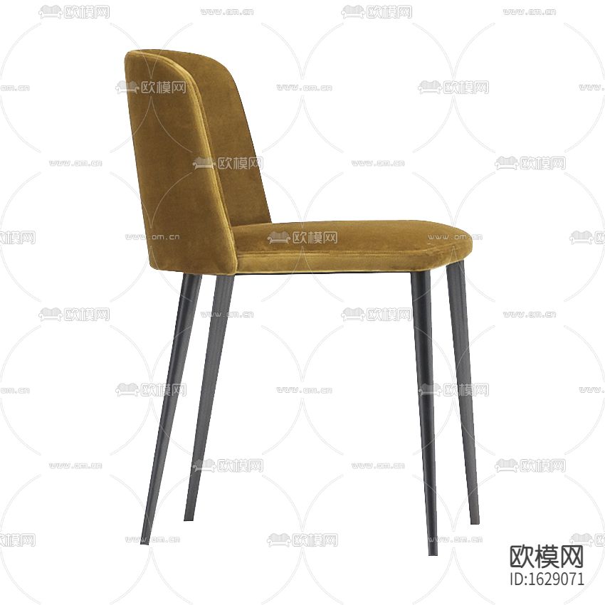 现代简约土黄色布艺实木餐椅