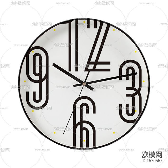 现代简约创意文字艺术挂钟下载