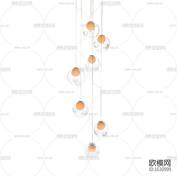 现代简约金属玻璃球吊灯下载