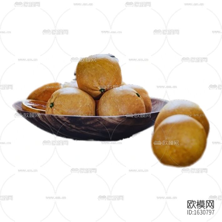新中式简约实木托盘水果摆件