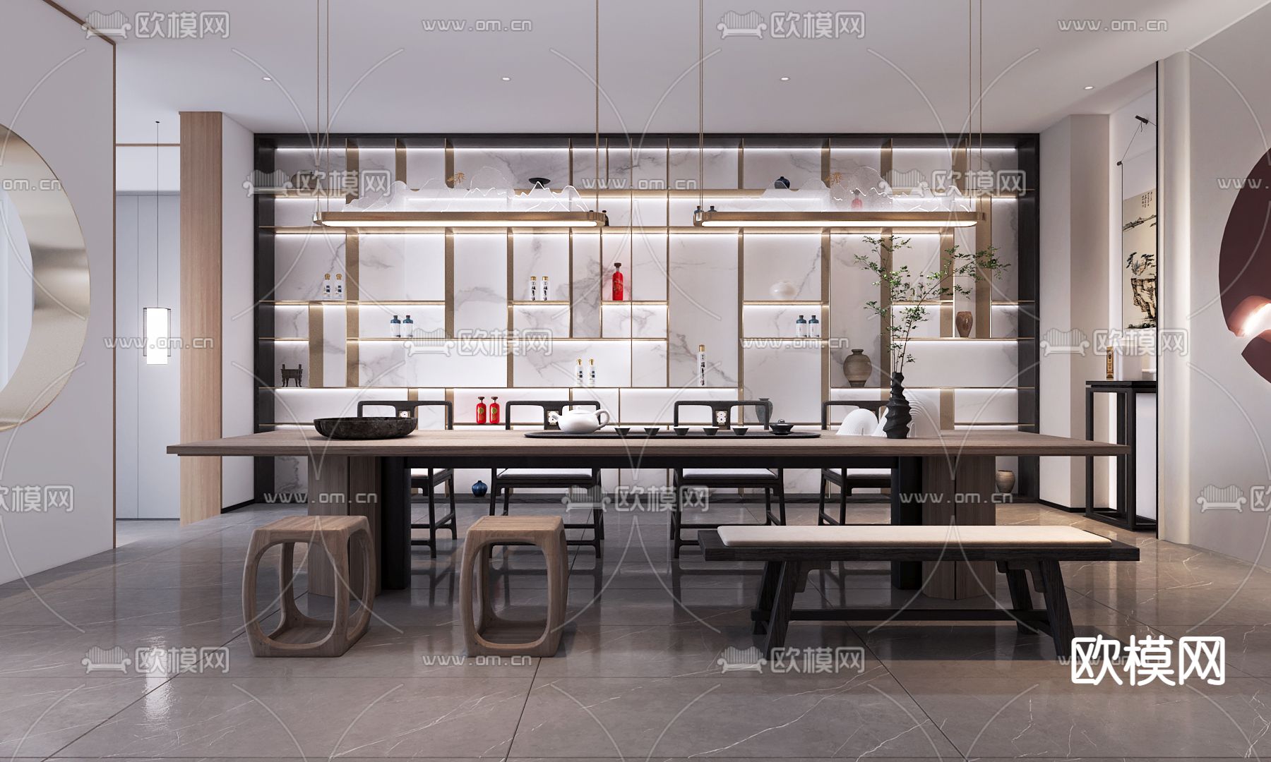 新中式茶馆茶舍3d模型