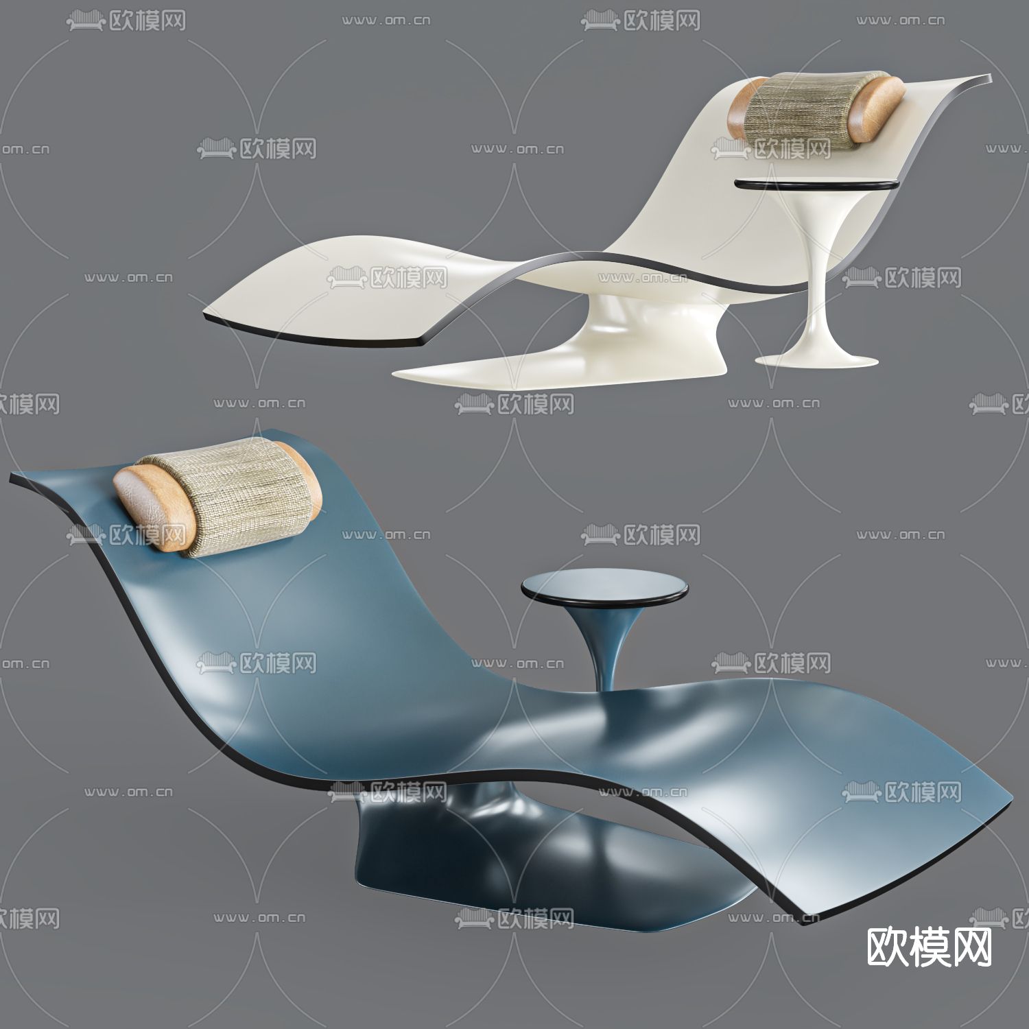 现代休闲躺椅3d模型