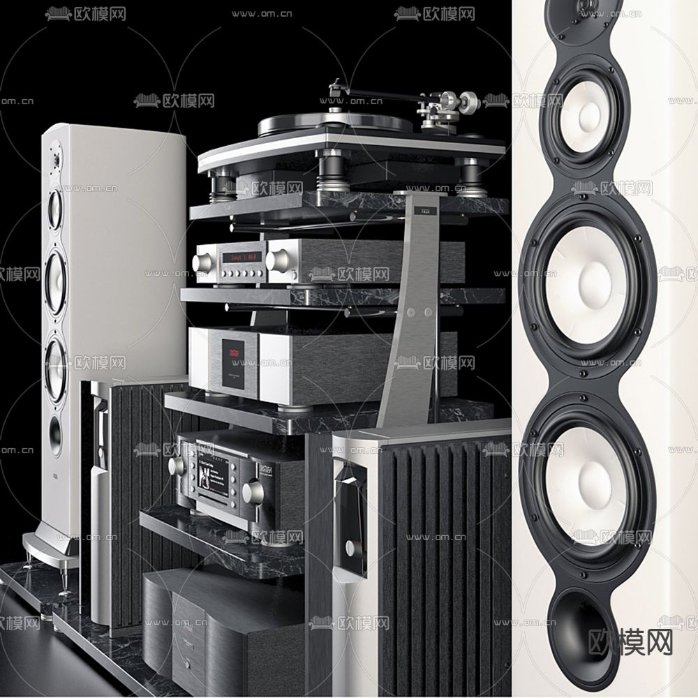现代音响设备3d模型下载（渲染图3）