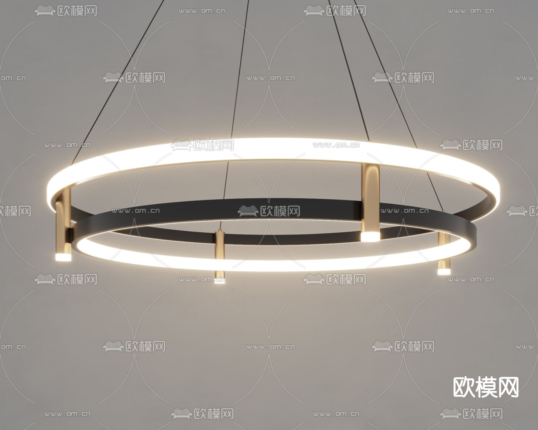 现代圆环吊灯3d模型下载_ID10763028_3dmax免费模型-欧模网