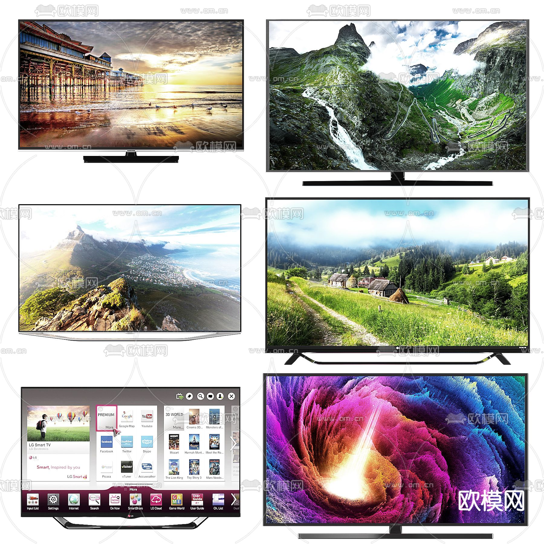 现代液晶电视机显示屏3d模型
