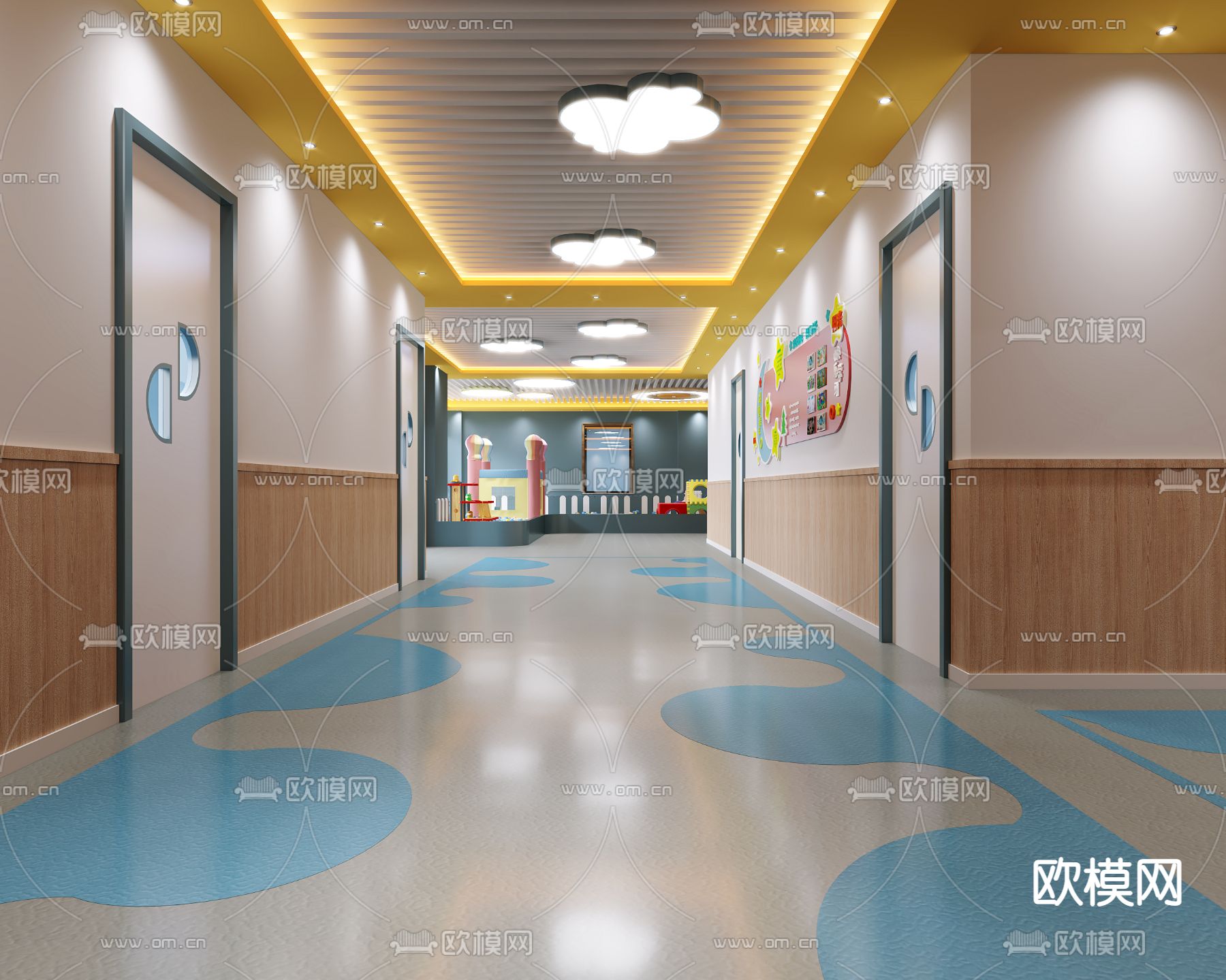 现代幼儿园早教中心3d模型下载（渲染图3）