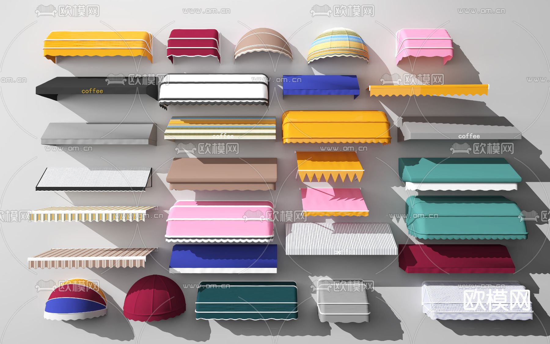 现代雨篷遮阳篷3d模型下载