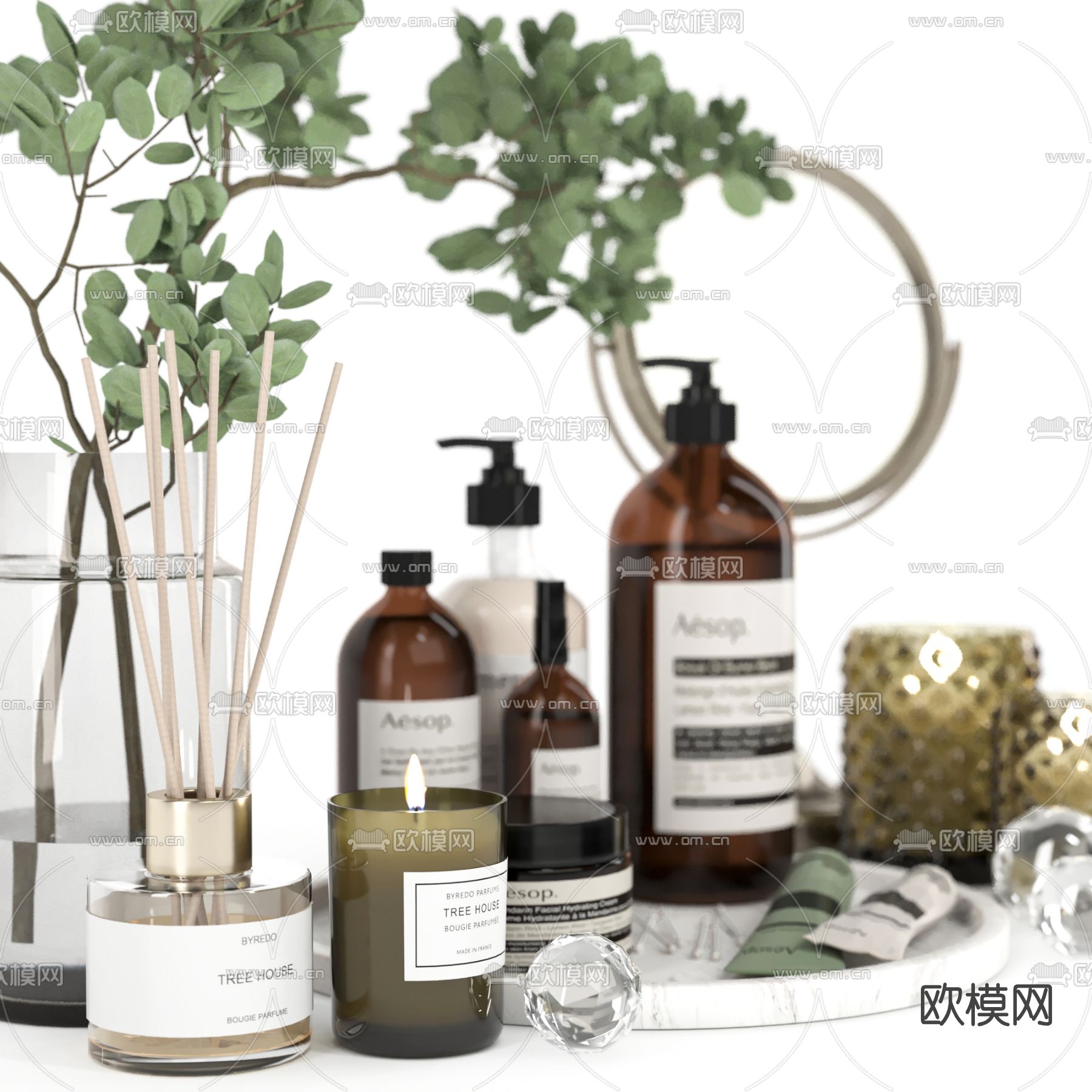 现代沐浴露洗浴用品3d模型
