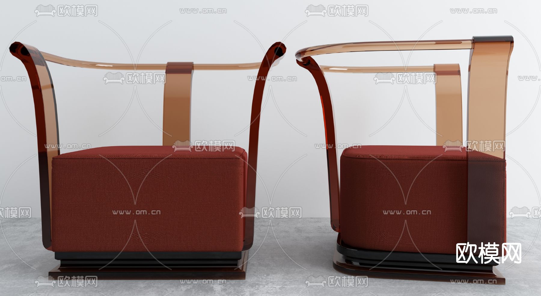 新中式布艺单人沙发3d模型