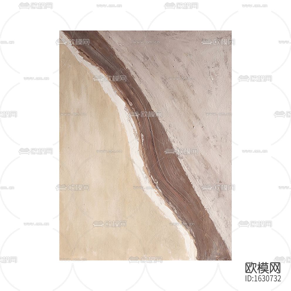 北欧轻奢色块海滩抽象画