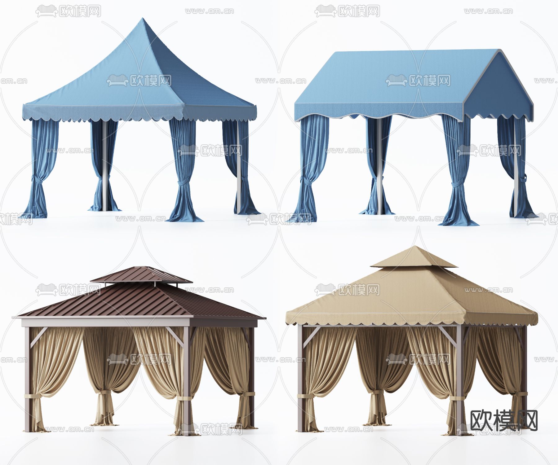 现代户外折叠帐篷3d模型下载