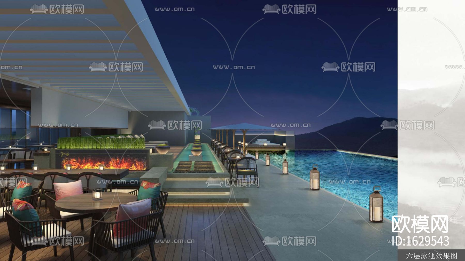 酒店民宿cad施工图下载（渲染图6）