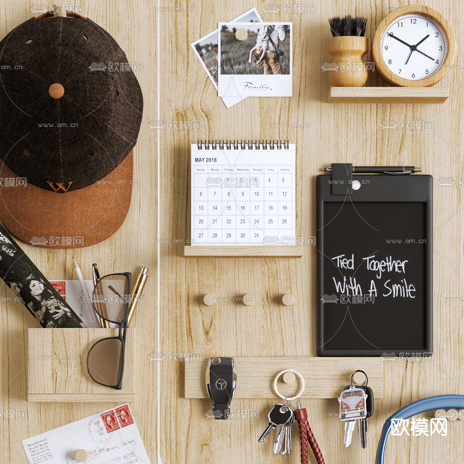 北欧挂壁式壁架3d模型下载（渲染图3）