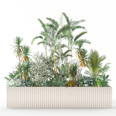  现代花坛su模型 