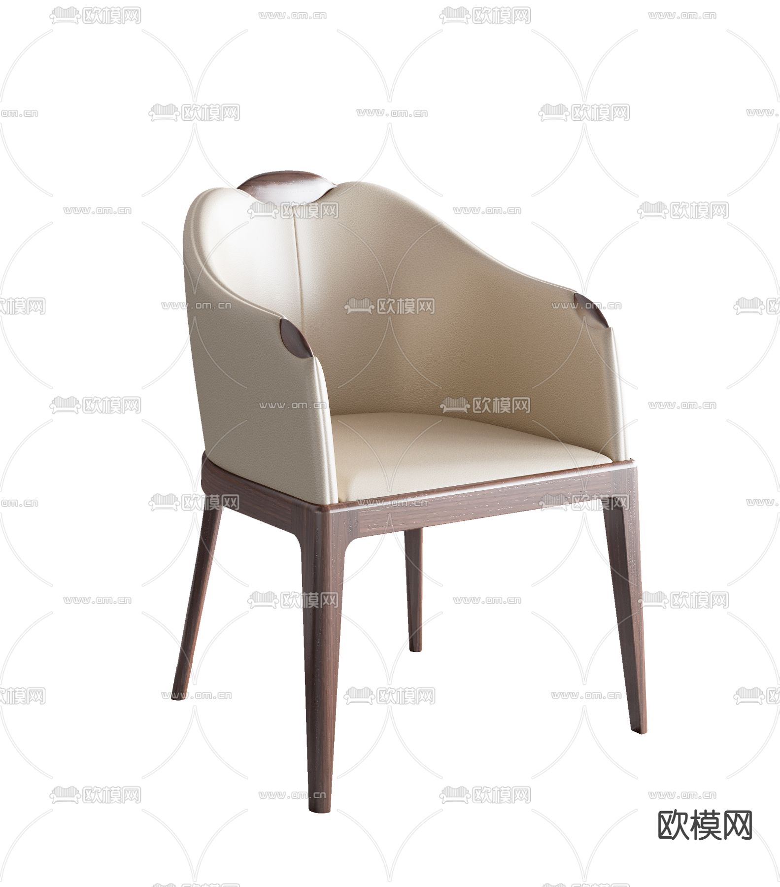 新中式实木单椅3d模型下载