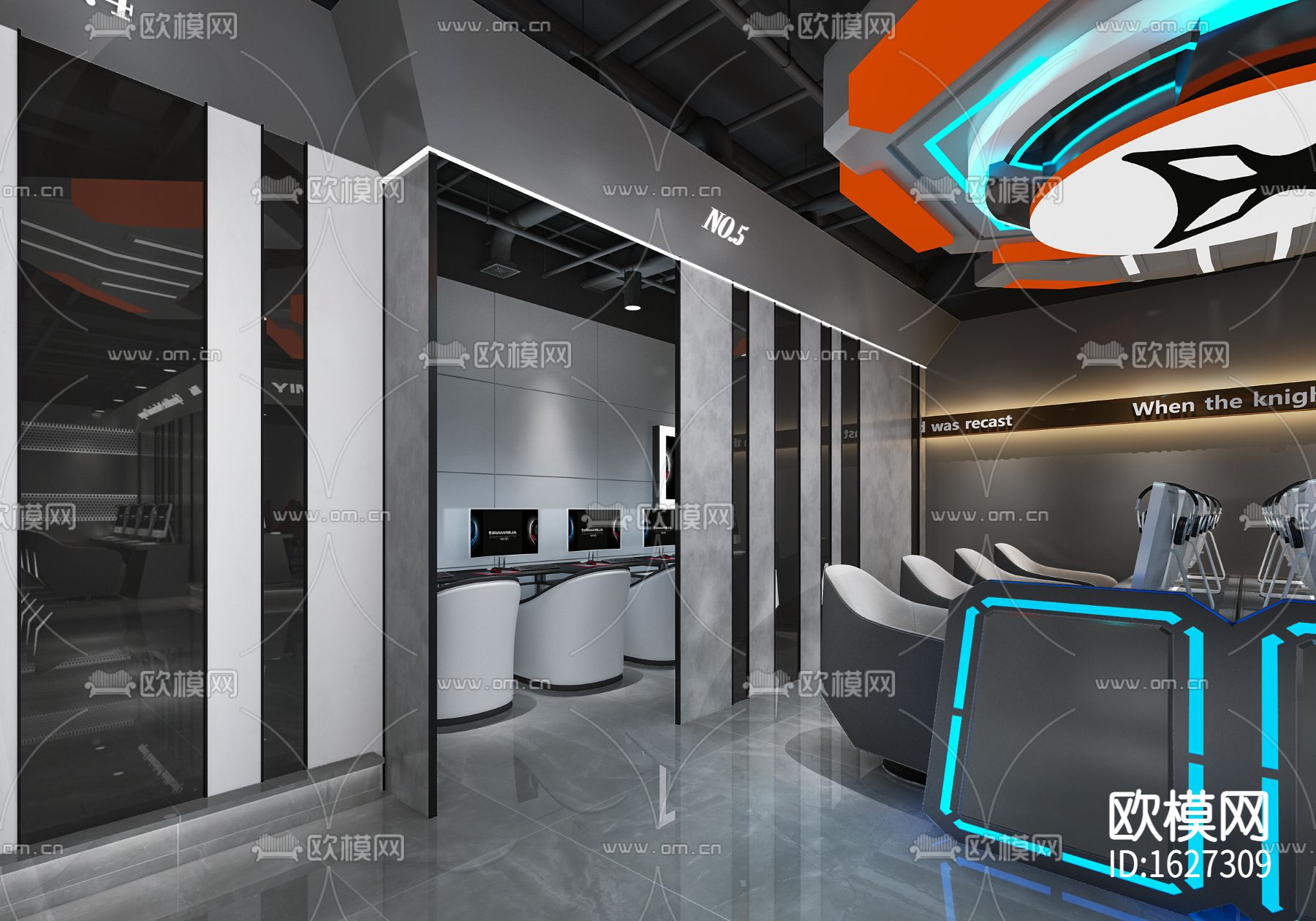 网吧cad施工图下载（渲染图10）