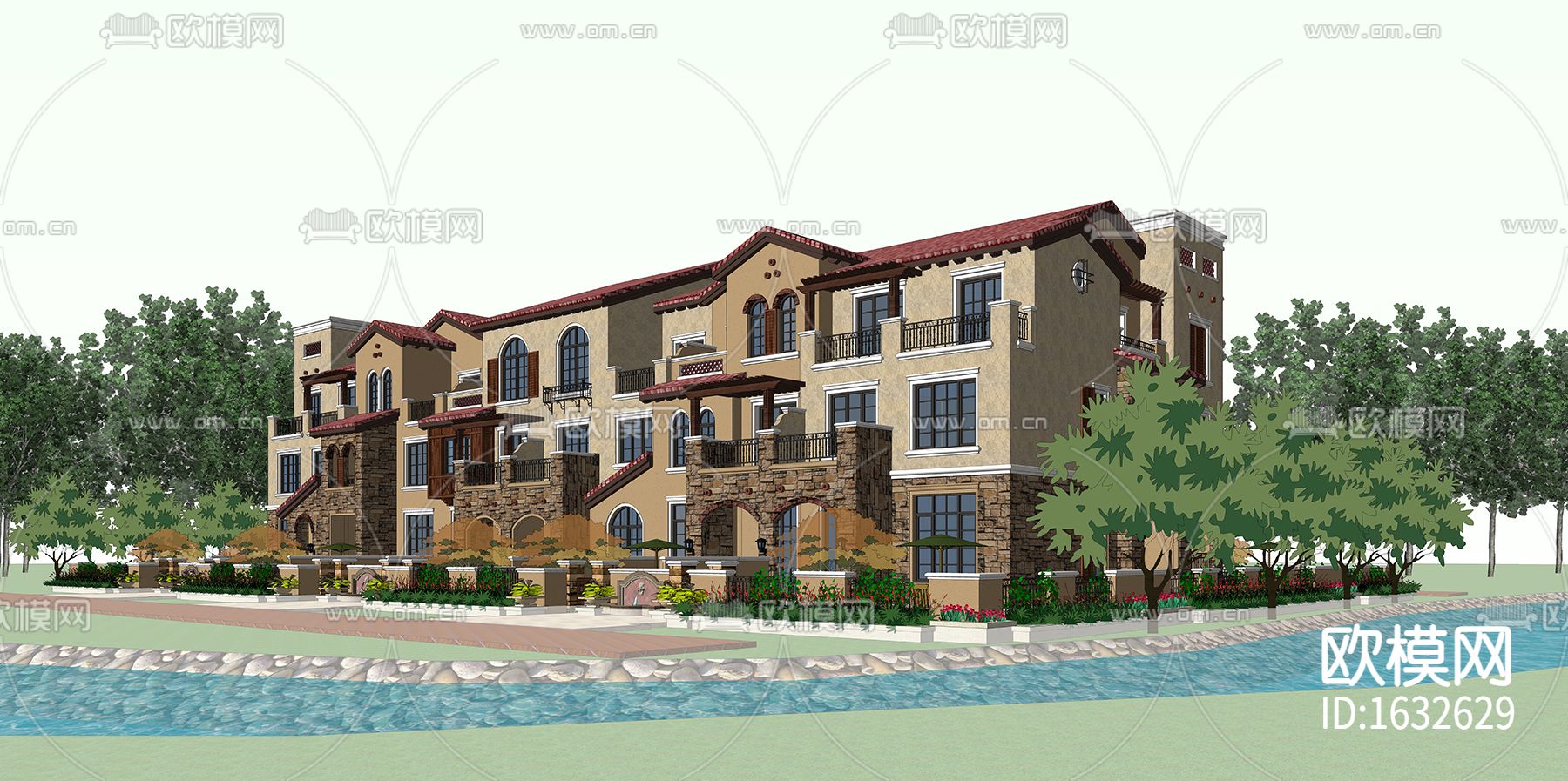 地中海别墅下载（渲染图2）