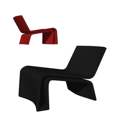 现代亚克力躺椅su模型 