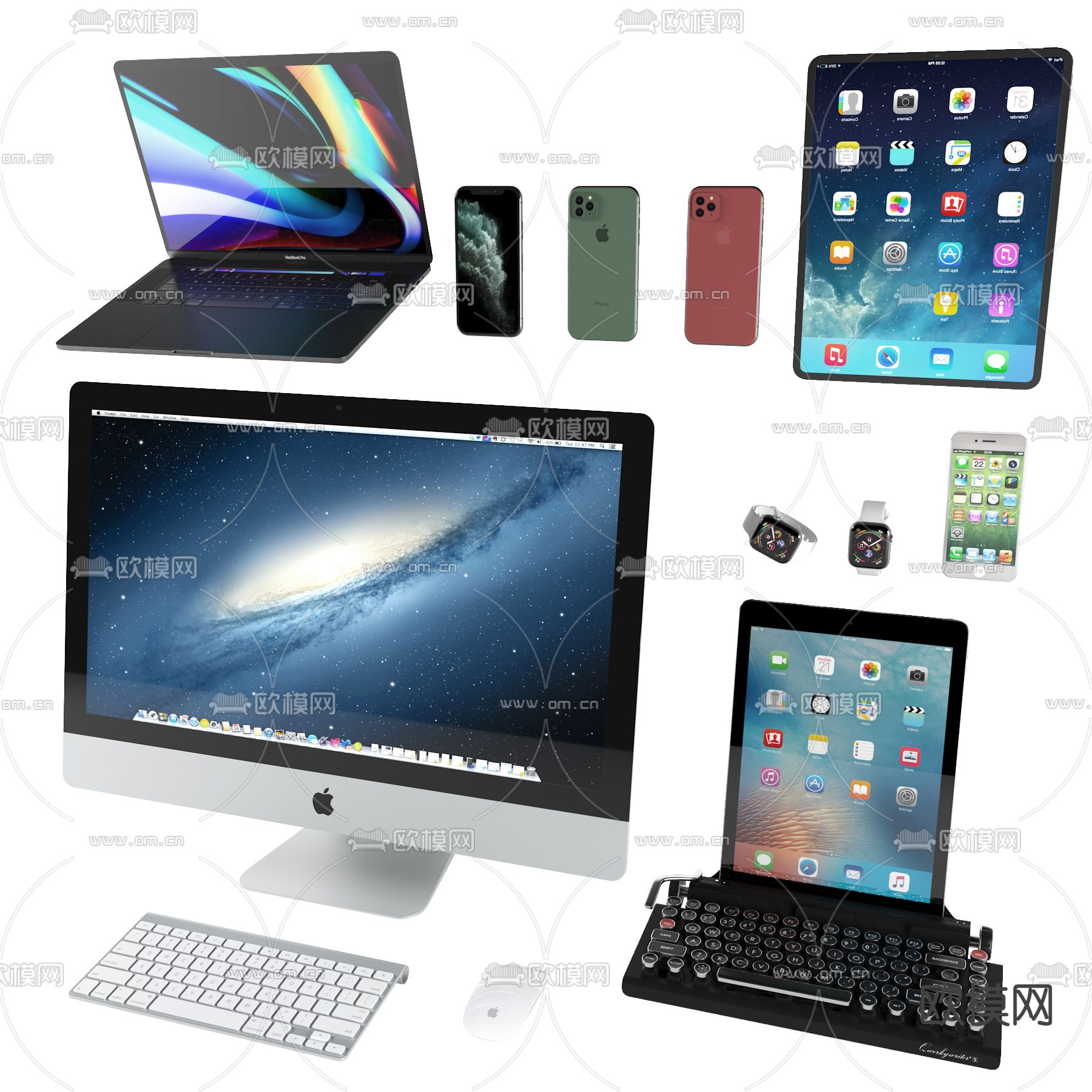 现代苹果电脑IPAD手机3d模型