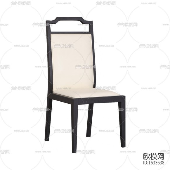 新中式簡(jiǎn)約黑色實(shí)木布藝餐椅下載