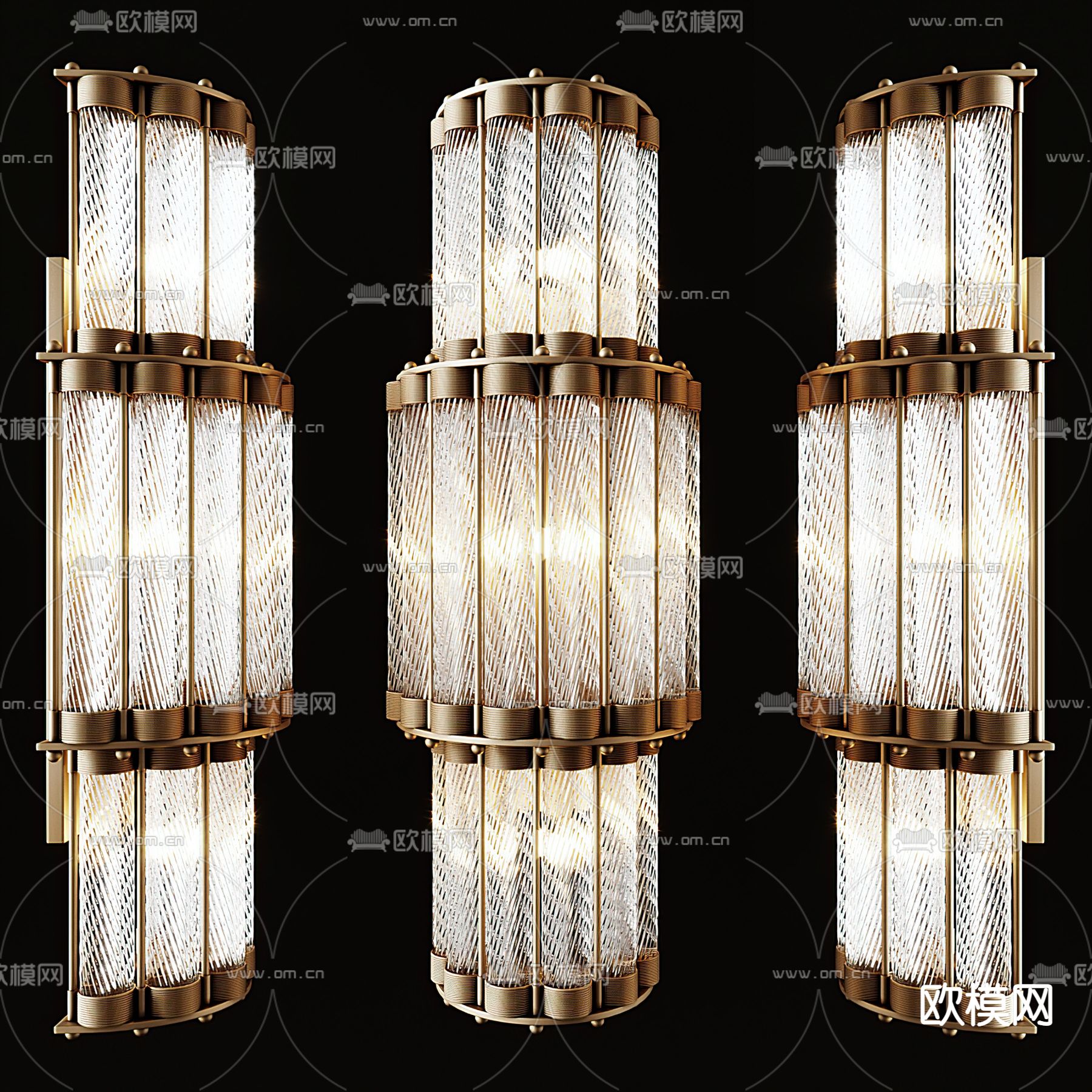 现代轻奢壁灯3d模型下载