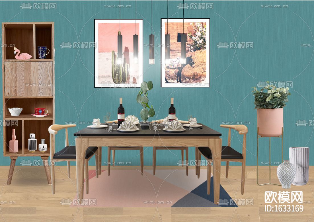 北欧简约小清新色彩餐厅