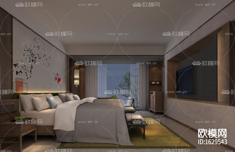 酒店民宿cad施工图下载（渲染图7）