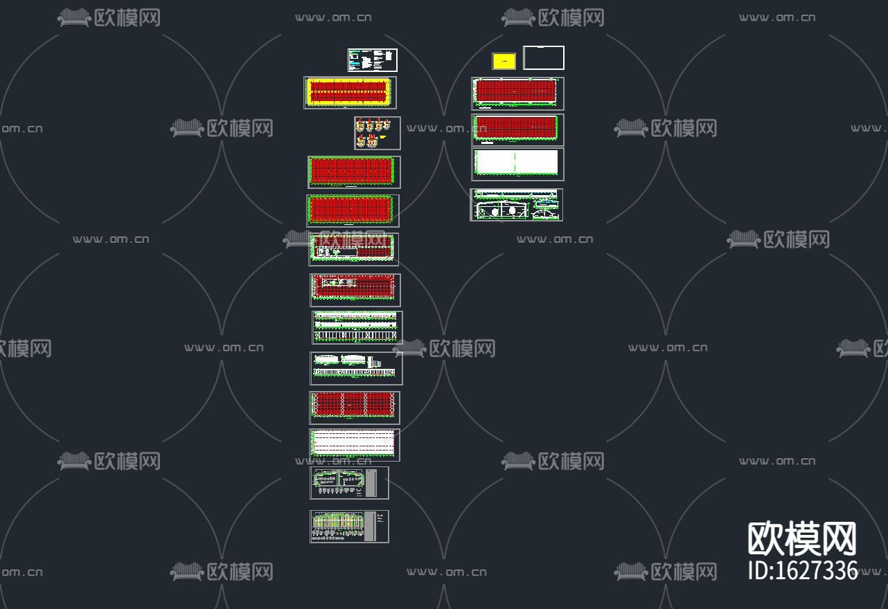 单层轻型钢架粮库cad施工图纸下载（渲染图6）